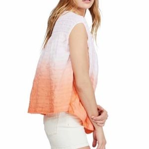 NWT- We The Free People Medium Little Bit Of Something Smocked Ombre Top (Med)